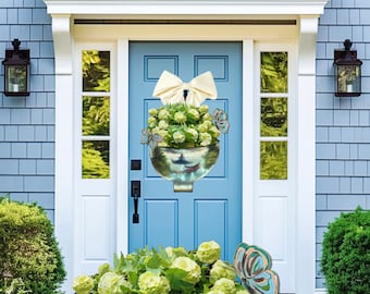 LARGE Hydrangea Florals in Ginger Jar Door Hanger