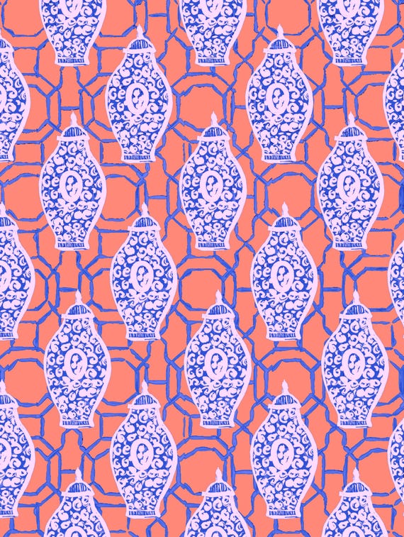 Chinoiserie Ginger Jar Downloadable ClipArt File...Downloadable File