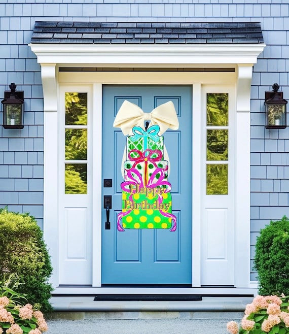 LARGE Birthday Door Hanger Tiered Presents