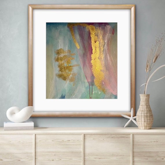 LARGE Rolled Canvas Paper Print of Abstract Watercolor (comes unframed; print only)