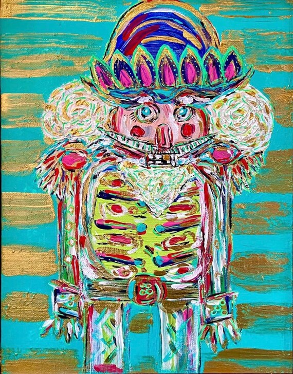 Trio of 8x10 Fine Art Canvas Paper Funky Nutcracker Gicleè Prints