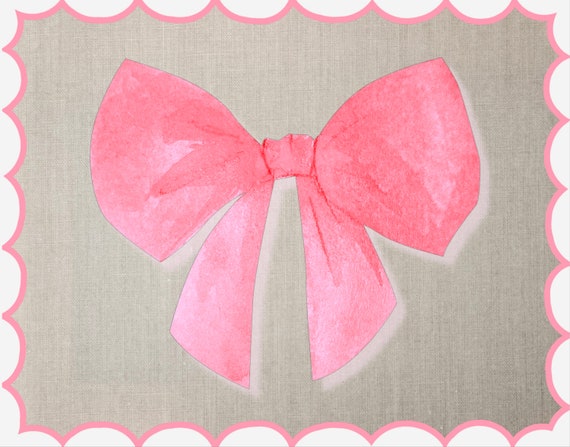 Pink bow with Scalloped Background Border EXTRA LARGE 24x48 Indoor/Outdoor Mat