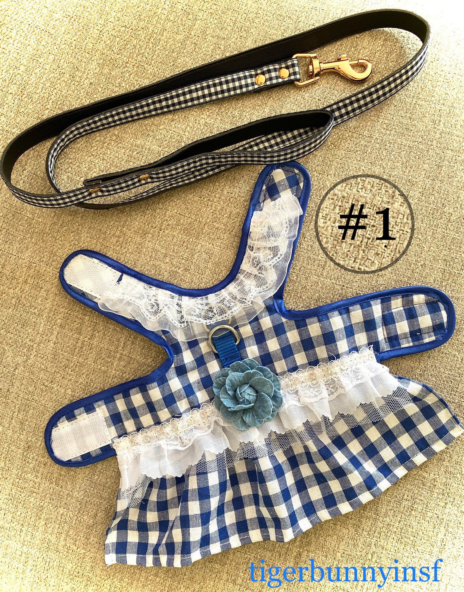 Bunny Harness and leash for Rabbit Cat Puppy Blue Vest Dress Etsy