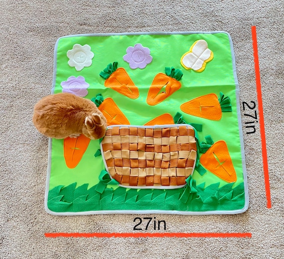 Carrot Snuffle Mat Puzzle Feeding Mat Activity Mat for Rabbit