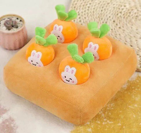 Carrot Strawberries Plush Toy Snuffle Mat Puzzle Toys Pet Feeder Plush for  Rabbit Bunny Dog and Small Pet 