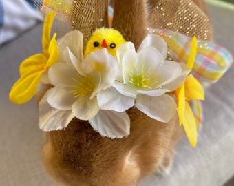 Yellow Flower Crown, White Flower, Spring Flower Crown, Wedding Crown, Birthday, Gift, Photos for rabbit, bunny, cat, puppy dog, small pet