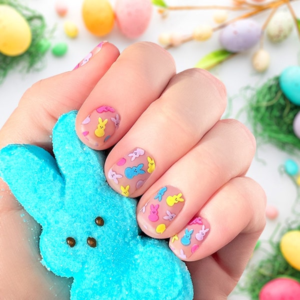 Transparent Marshmallow Bunnies Nail Wraps 100% Nail Polish Stickers Nail Strips