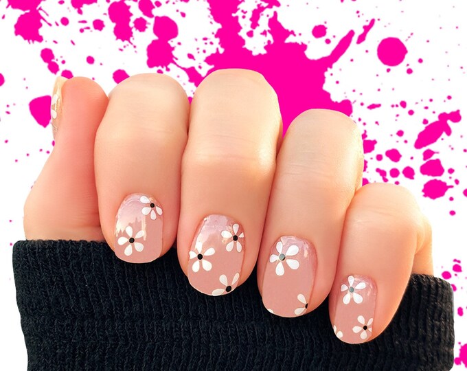 Cover Me in Daisies Nail Wraps 100 Nail Polish Stickers Nail Strips Etsy
