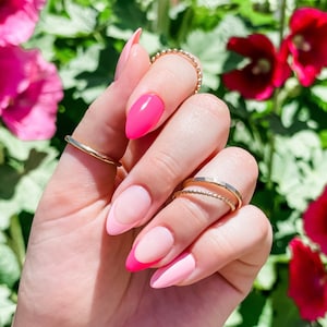 24 pcs Tickled Pink Press On Nails | Short Square Press On Nails| Short Nail| Nail Press On Short| Glue On Nails| Fake Nails