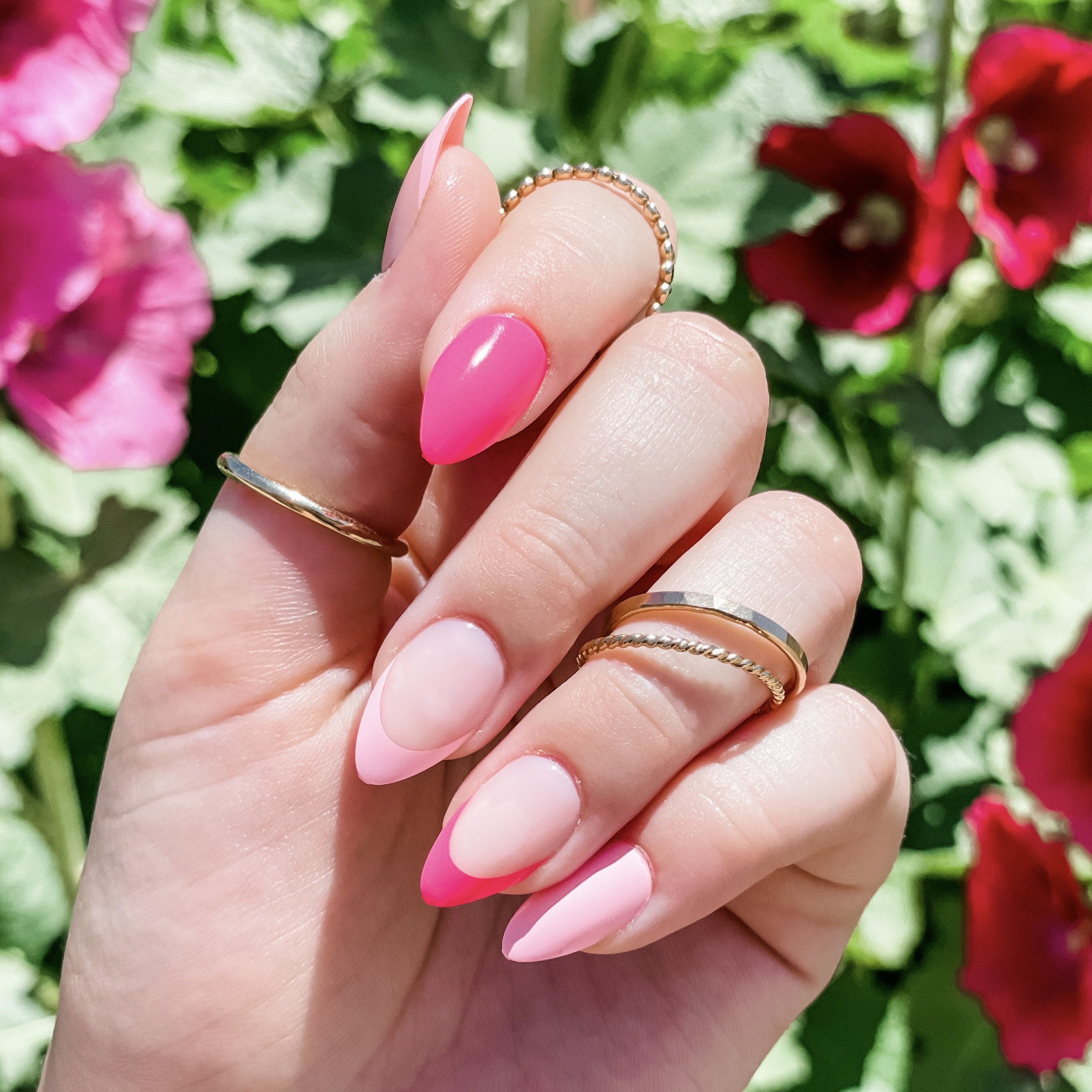 Preppy French Nails That Shine