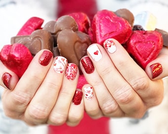 Valentine’s Day Nail Wraps 100% Nail Polish Stickers Nail Strips