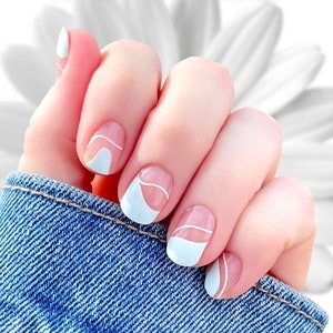 Feeling Baby Blue Nail Wraps 100% Nail Polish Stickers Nail Strips