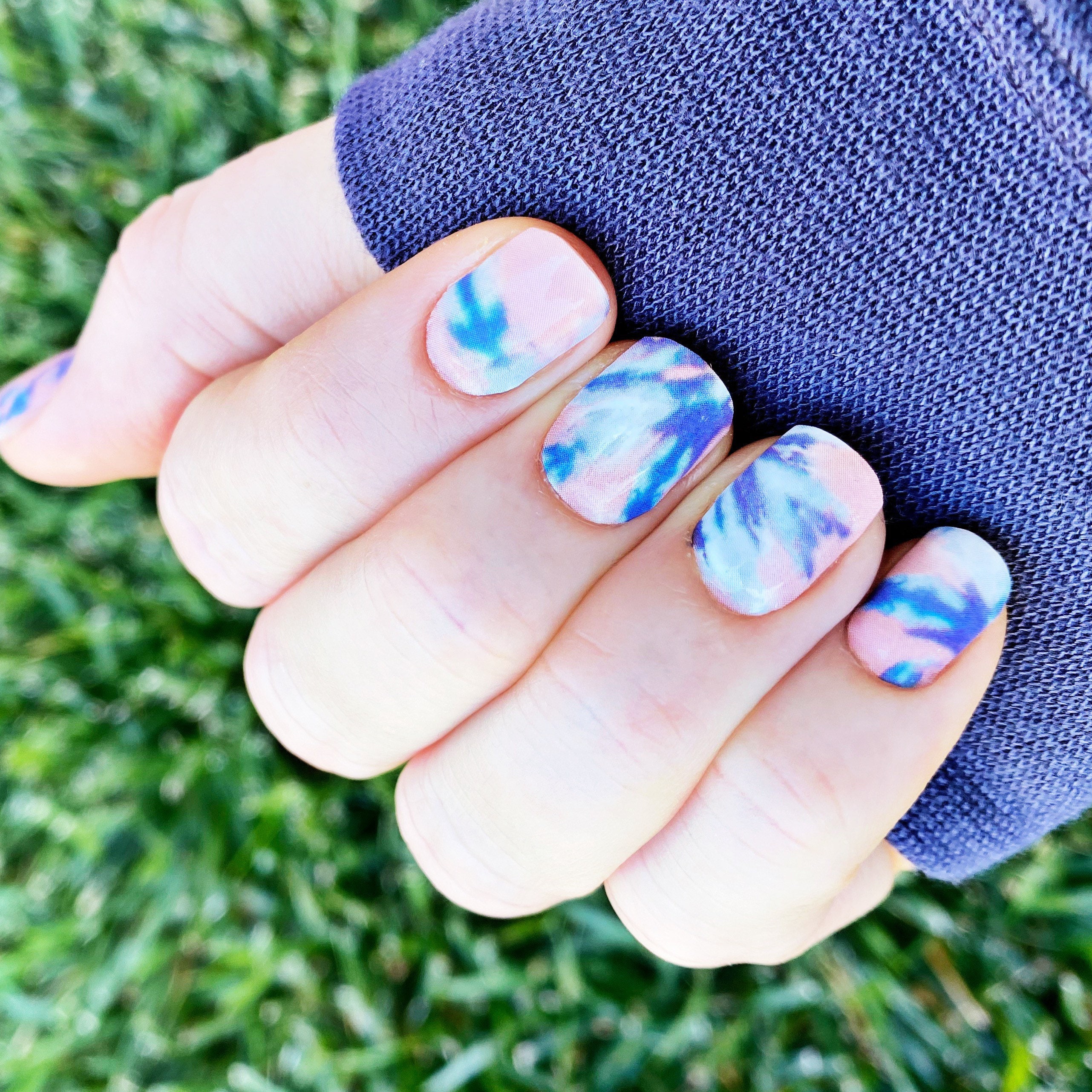 Pink Tie Dye Nail Wraps 100% Nail Polish Stickers