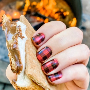 Buffalo Plaid Nail Wrap 100% Nail Polish Sticker Nail Strip