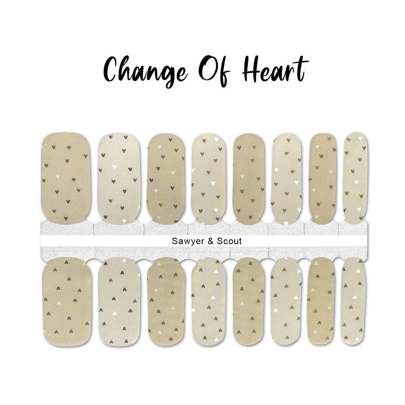 Change Of Heart Nail Wraps 100% Nail Polish Stickers Nail Strips image 2