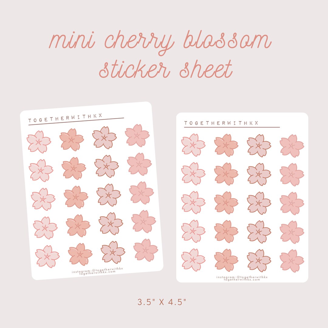 Cherry Blossom Petals Mini Sticker Sheet Sakura Themed Stationery ...