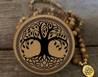 Stash Jar with Tree of Life engraved design on Bamboo Top Silicone Seal Great Gift Idea with Custom Orders Available