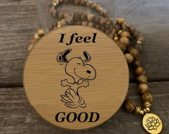 Stash Jar I Feel Good engraved design on Bamboo Top Silicone Seal Great Gift Idea with // Custom Orders Available