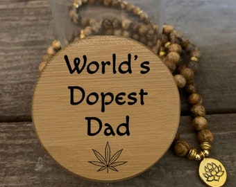 Birthday or any day just to say World's Dopest Dad  Engraved Stash Jar - Custom Designs Available