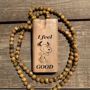 I Feel Good Predesigned Engraved 4-inch Wood Dugout Comes with Choice of Pipe // Custom Orders Available