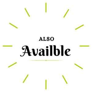 Puede incluir: Un gr&aacute;fico con el texto "ALSO Available" en negrita negra con una l&iacute;nea decorativa debajo. El texto est&aacute; rodeado por un c&iacute;rculo de l&iacute;neas verdes.