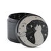 Custom Engraved Herb Grinder with Moon Kitten Design on 5 Part Black Aluminum Magnetic Top Pollen Screen Great Gift Custom Orders Available
