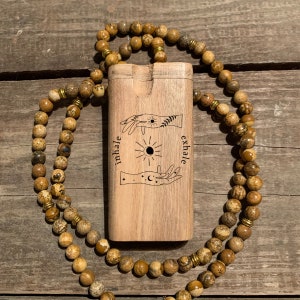 Inhale Exhale Predesigned Engraved Large 4-inch Wood Dugout Comes with Choice of Spring Loaded Bat // Custom Orders Available