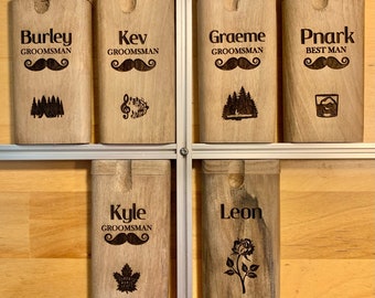 Groomsman's Dugout One Hitter - Our Design or Create your Own - Be Creative Comes with Choice of Spring Loaded Pipe Large 4-inch Teakwood