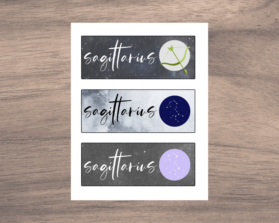 sagittarius zodiac bookmarks printables sagittarius bookmark etsy