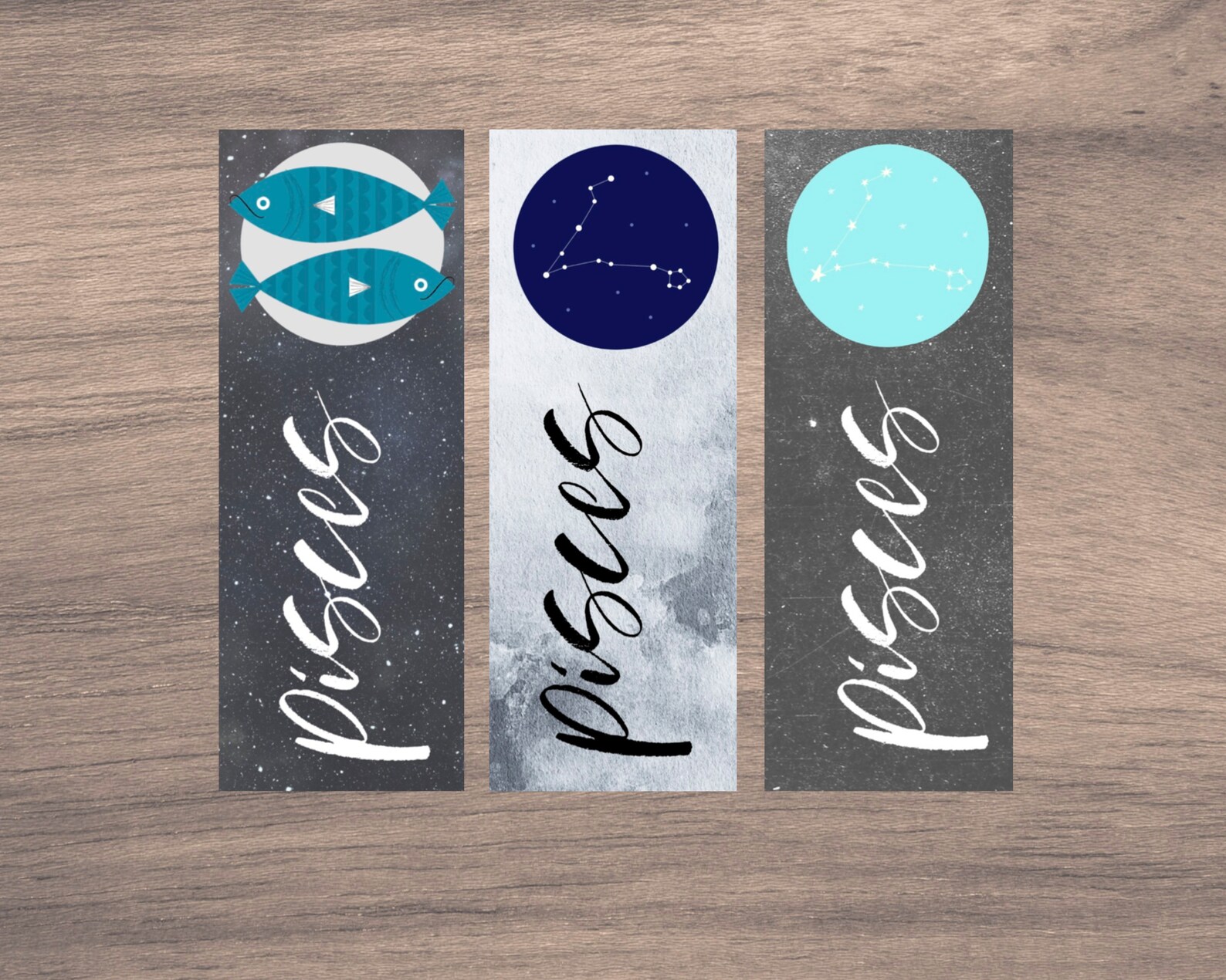 pisces zodiac bookmarks printables pisces bookmark etsy