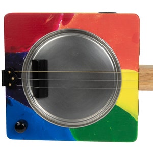 OTBI • Cigar Box Guitar • Resonator • Hand Painted • Dulcimer • Abstract Acrylic Wall Art
