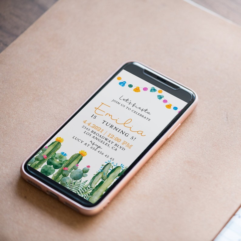 Smartphone Fiesta Invitation Iphone Invite Baby Shower Etsy