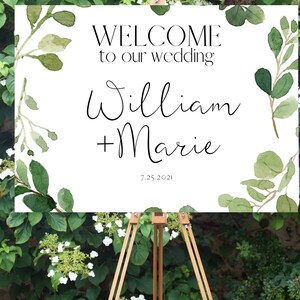 Greenery Welcome Sign, Welcome Poster, Bridal Shower, Birthday, Gender Reveal, Baby Shower, Printable, Editable, DIGITAL DOWNLOAD