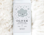 Cloud Birthday Invitation: Smartphone Invite, Gender Neutral (Digital Download)