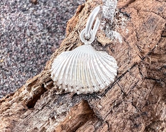 Sterling Silver Ark Shell Pendant, Nautical Jewelry, Beach-Themed Necklace Charm for Ocean Lovers & Collectors
