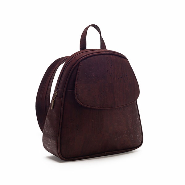 Cork leather backpack for women - Brown vegan leather bag