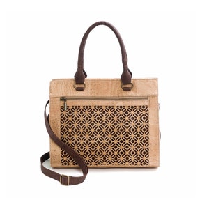 Bolsos de corcho / Bolsos de piel vegana con cortes de azulejos - Natural o Negro