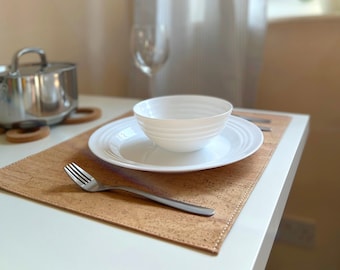 Tovagliette in tessuto di sughero / Grandi tovagliette in ecopelle - Impermeabili, antimacchia, 100% naturali ed ecocompatibili