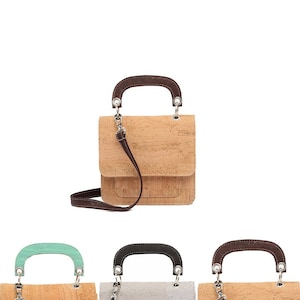 Mini Kork Handtasche | Vegan Leder Crossbody Satchel Taschen für Frauen - Umweltfreundlich
