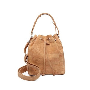 Natürliche Kork-Eimertasche für Frauen | Vegan Leder Handtasche/Umhängetasche - Umweltfreundlich & Einzigartig