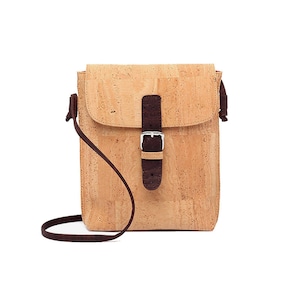 Sac bandoulière en liège avec boucle - Cartable 100 % végétalienne