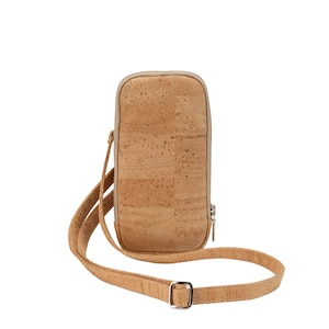 Sacs à bandoulière en liège pour téléphone pour femme - Petit sac à main végétalien à fermeture éclair
