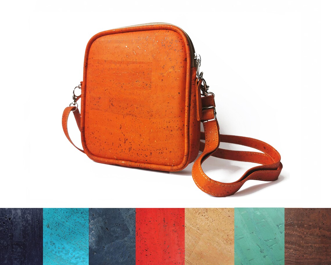Mini Cork Leather Cross Body Bags Vegan Shoulder Bags Etsy UK