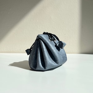 Veganer Korkleder Geldbeutel/Geldbeutel mit Kordelzug - Blau