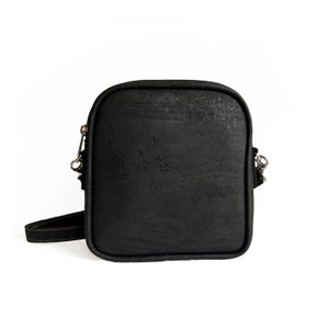 black cork crossbody bag