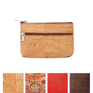 Mini monedero de corcho / Monedero pequeño de piel vegana - Ecológico