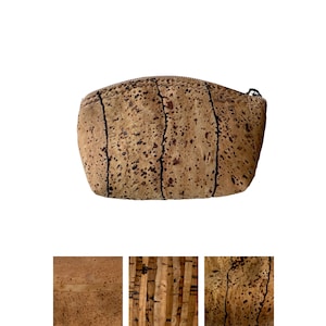 Mini monedero vegano de corcho con llavero / Cartera pequeña con cremallera - Ecológico
