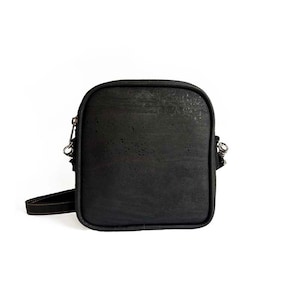 Schwarze Kork Umhängetasche | Vegane Ledertasche - Umweltfreundlich