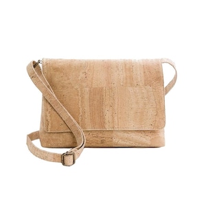 Crossbodytas met kurken klep / veganistische schoudertas - milieuvriendelijk