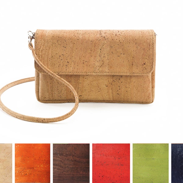 Cork leather crossbody purse / Vegan clutch bag - Eco-friendly